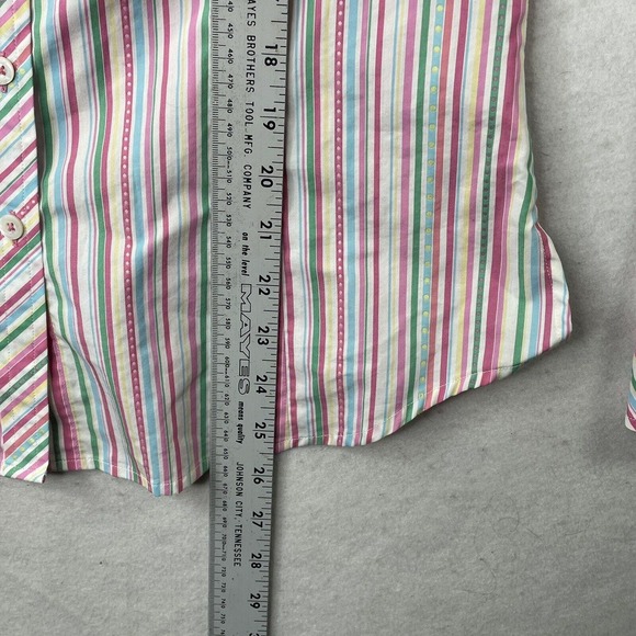 Lilly Pulitzer Pink Vertical Striped Women’s Size 10 Button Down Shirt Top - Picture 6 of 14